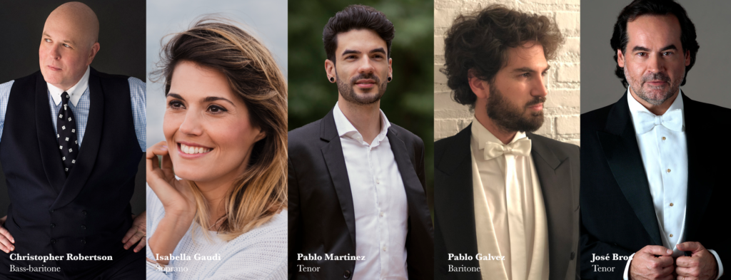 We are thrilled to announce our collaboration with Tartiere Artist Management and to welcome on board Isbella Gaudì soprano, Pablo Martinez tenor, Pablo Galvez baritone, José Bros tenor and Christopher Robertson bass-baritone!