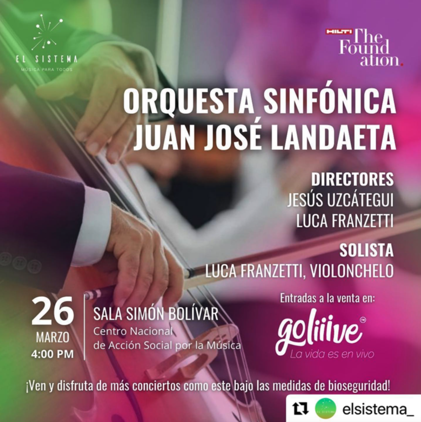 Mar. 20-27 | Luca Franzetti performs with the Juan José Landaeta Symphony Orchestra